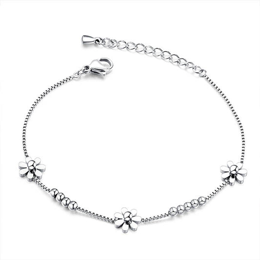 Women's Flower gem bracelet - silver