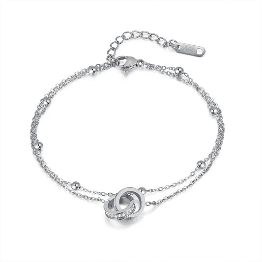 Women's linked bracelet - silver