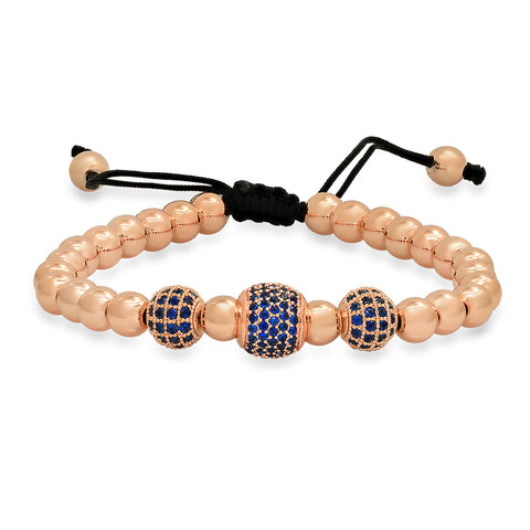 Rose Gold Blue Emerald Bracelet