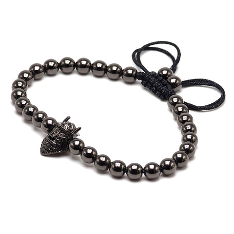 Black Beaded Gladiator Bracelet