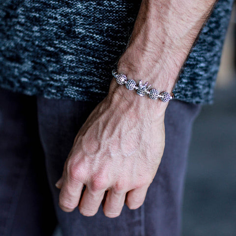 Rhodium King Emerald Bracelet